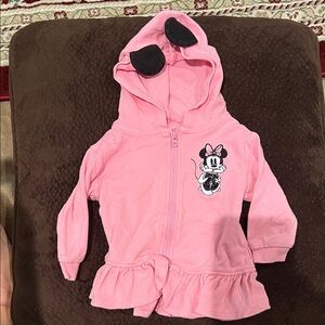 Disney Pink Minnie Mouse Hooded Zip-Up Jacket with Ear Accents